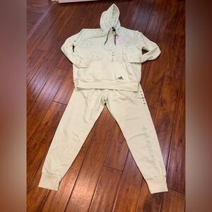 adidas Light Green Hoodie & Sweatpants Set